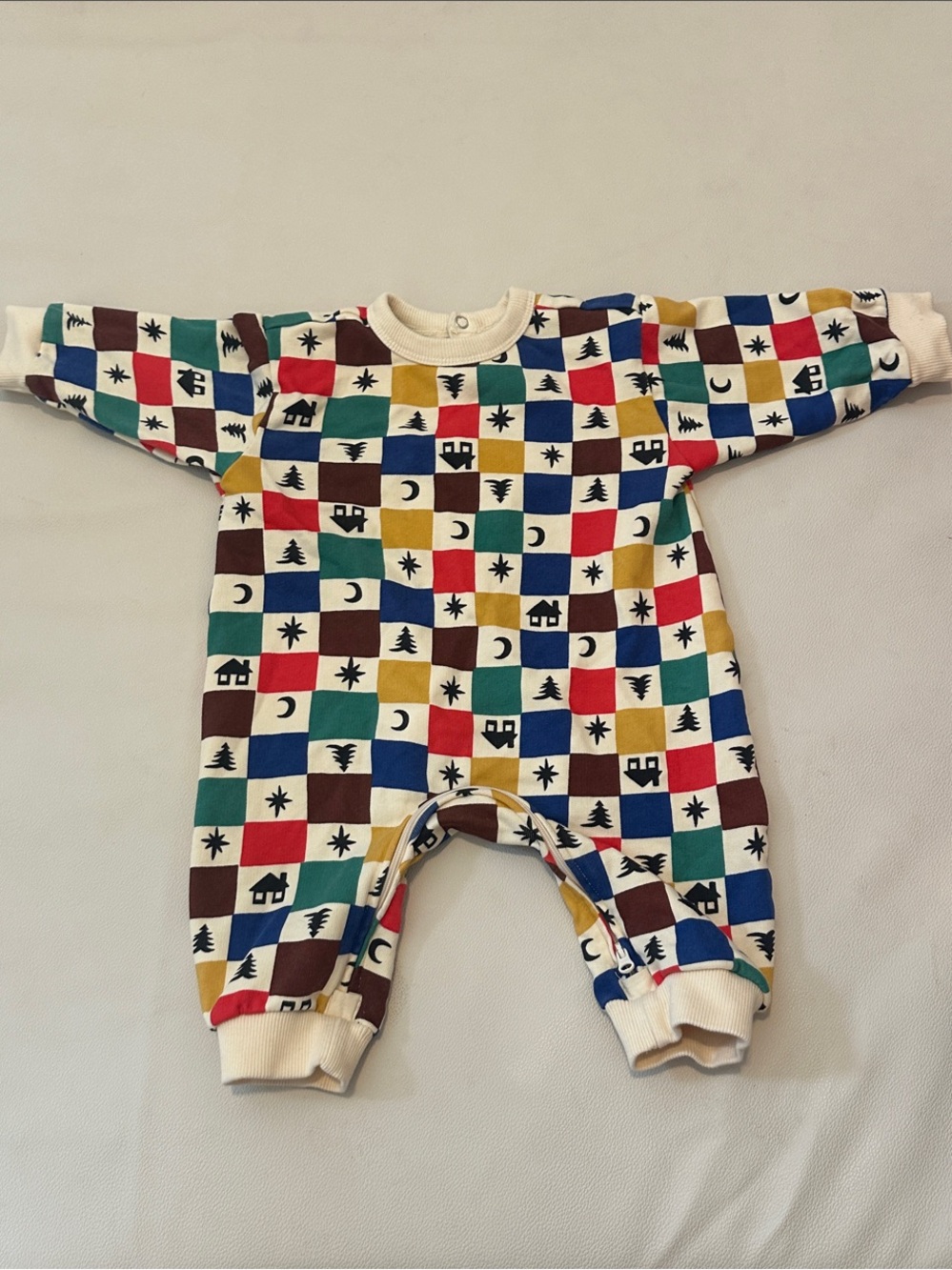 Hanna Andersson Multicolor Check One-Piece Footie